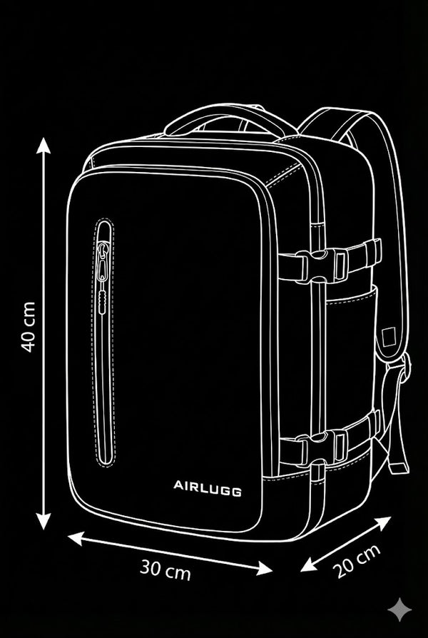 Szkic wymiarów plecaka AIRLUGG